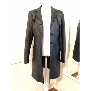 Long Black Leather Coat